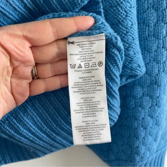 Current Elliott The Juniper Sky Blue Wool Sweater - Picture 5 of 7